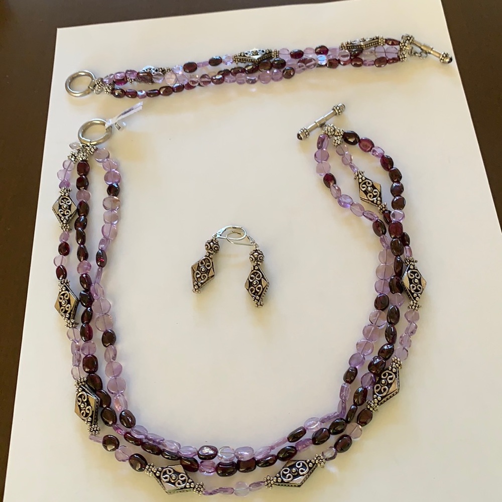 🦋NWT Garnet & Amethyst Jewelry Suite🦋